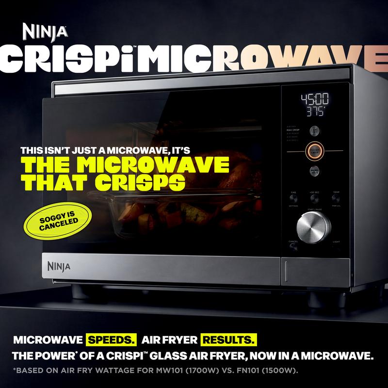 2-in-1 Microwave Oven with Air Fry, Countertop Glass Basket Cooker