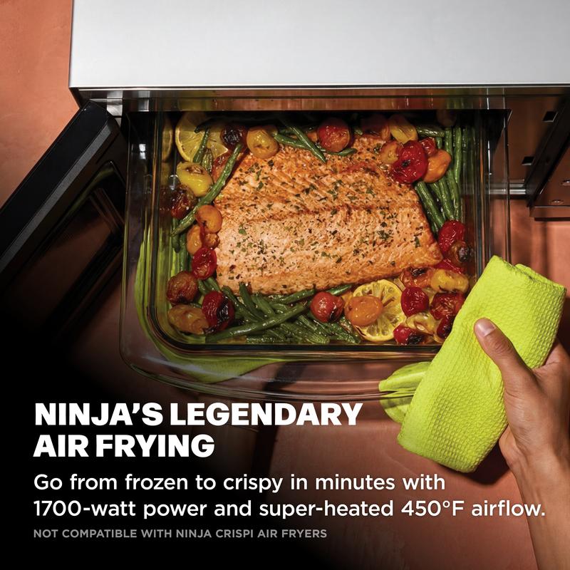 2-in-1 Microwave Oven with Air Fry, Countertop Glass Basket Cooker