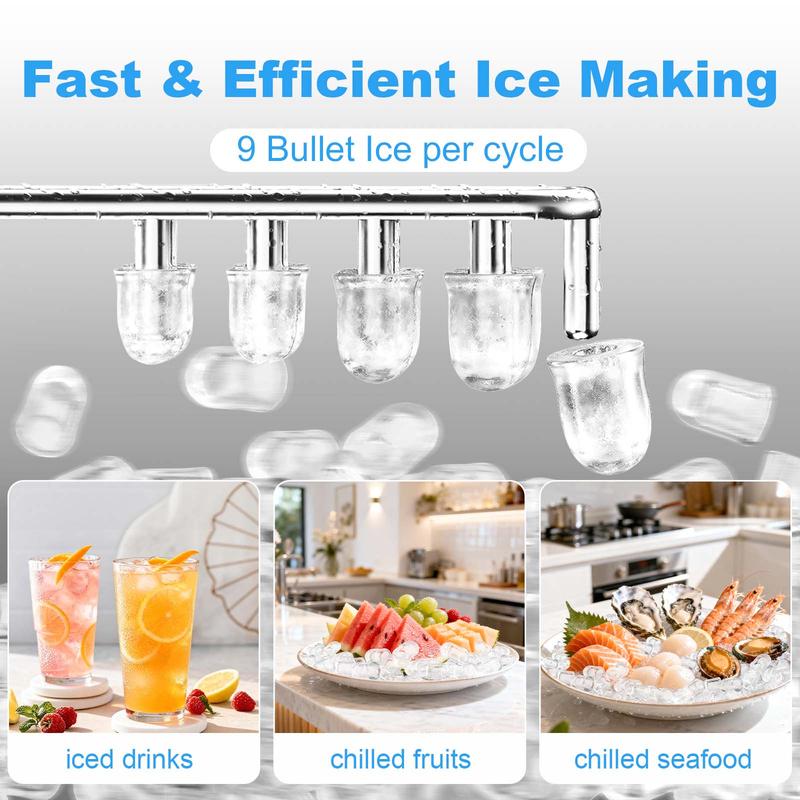 3-in-1 Countertop Water Cooler Dispenser with Built-in Ice Maker, Hot & Cold Water, Fits 3-5 Gallon Bottles