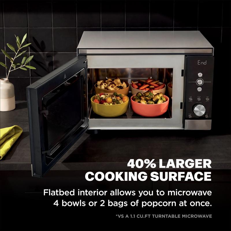 2-in-1 Microwave Oven with Air Fry, Countertop Glass Basket Cooker