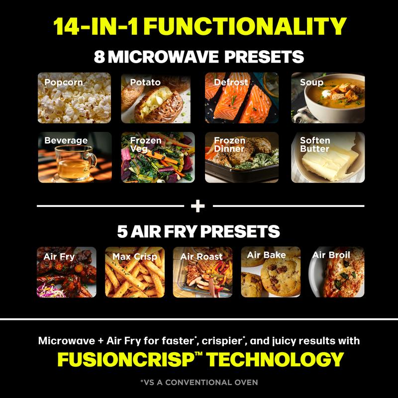2-in-1 Microwave Oven with Air Fry, Countertop Glass Basket Cooker