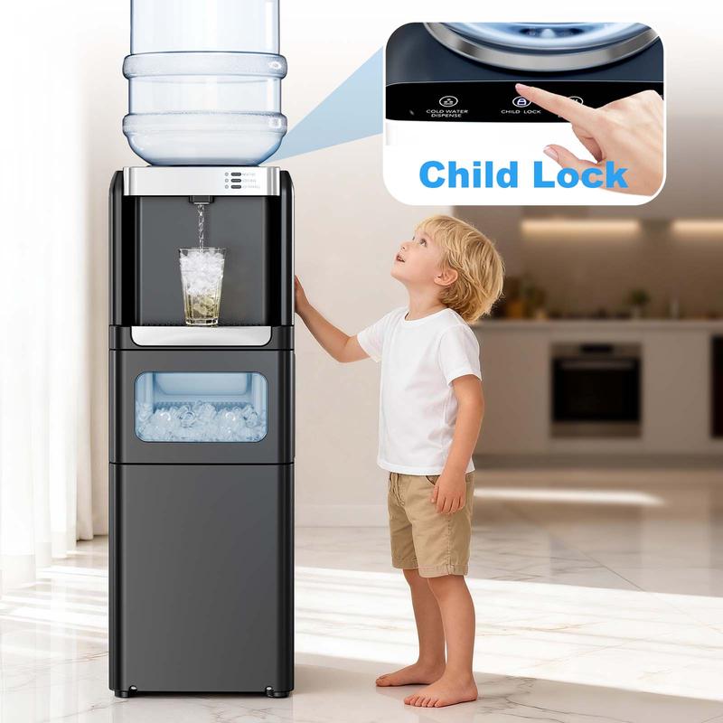 3-in-1 Countertop Water Cooler Dispenser with Built-in Ice Maker, Hot & Cold Water, Fits 3-5 Gallon Bottles