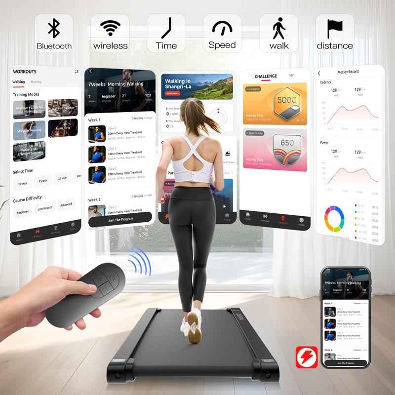 Walking Vibration Pad P1,Vibrating Plate, Remote Control & APP, Lightweight Under Desk Treadmills For Home & Office,Servo Motor Technology, 3 in 1 Portable Walking Pad Treadmill, 22 Lbs Fitness Equipment